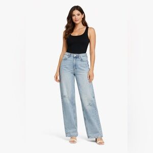 Zara Wide Leg Mid-Rise Jeans